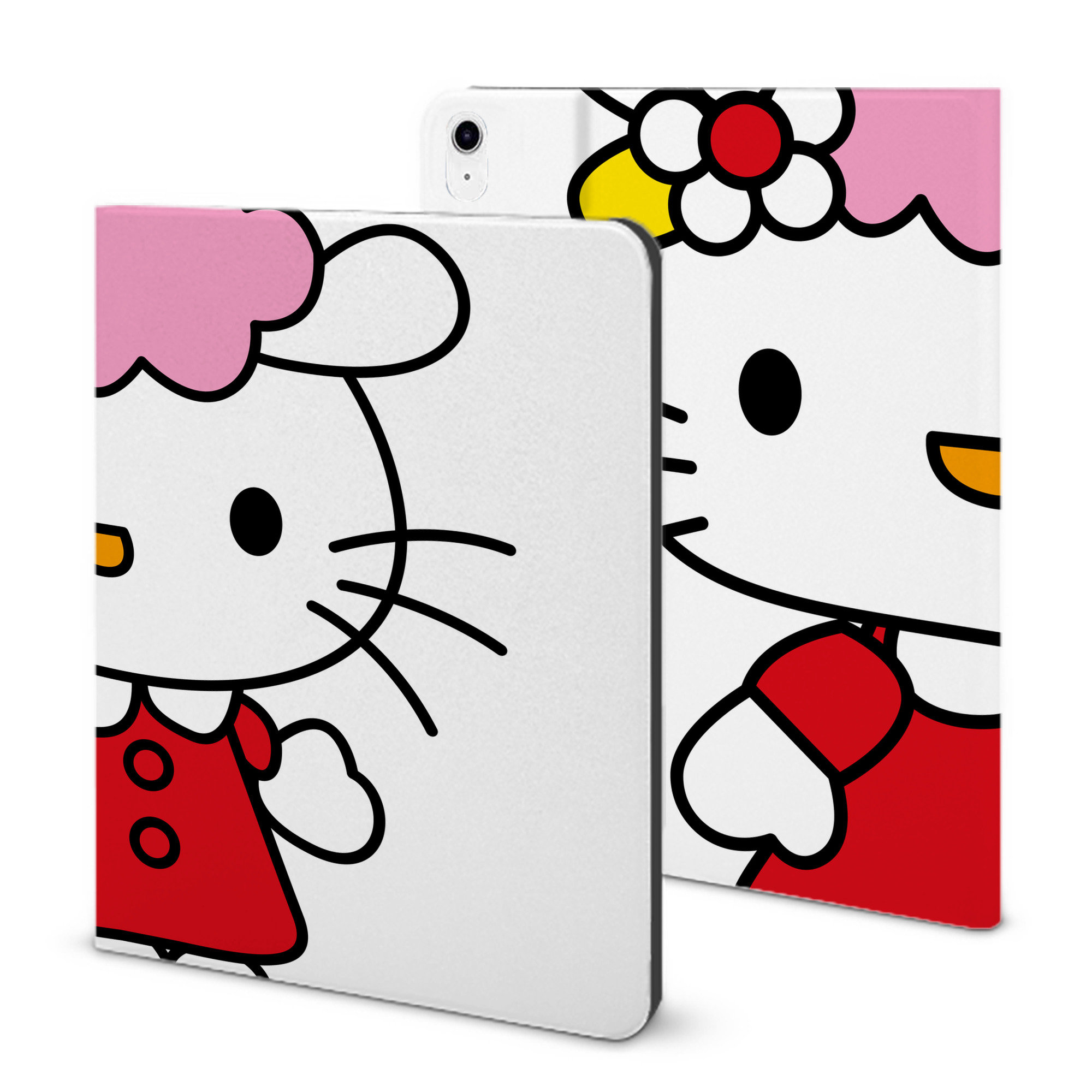 （画像用） Hello Kitty ハローキティ IPad ケース ブック型 PUレザー TPU 耐衝撃 軽量 薄型 ペン収納なし 全面保護 IPad 各モデル対応